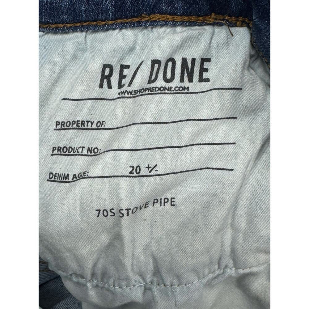 Re/Done Women's 70s Stove Pipe Button Fly Blue  Jeans - Size 26 (27x27)* - Picture 5 of 6